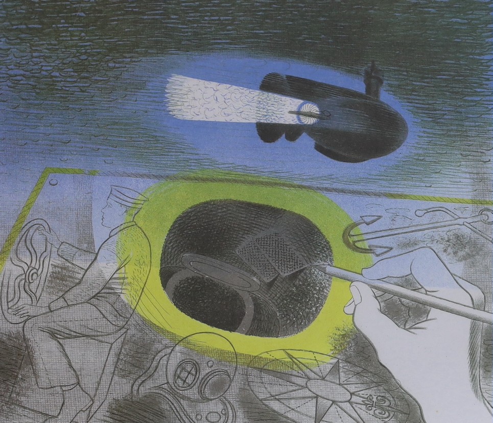 After Eric Ravilious, colour print, 'Submarine Dreams', 27.5 x 31cm